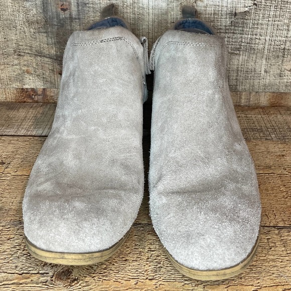 TOMS Deia Leather Ankle Boot Tan Suede Booties Size 11 - Picture 3 of 12